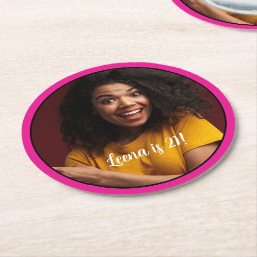 21. Geburtstag Foto Rahmen Untersetzer (Angewinkelt)