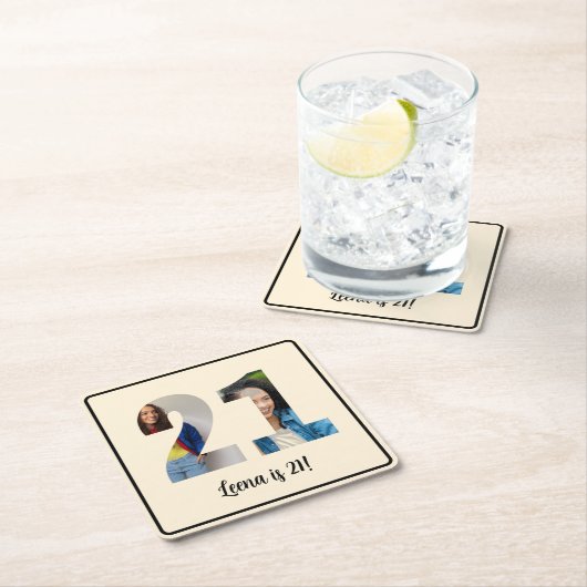 21. Geburtstag Foto Rahmen Untersetzer (Vor Ort)