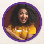 21. Geburtstag Foto Rahmen Untersetzer (Vorderseite)