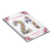 21. Geburtstag Foto Rosa Blume Weißes Gästebuch Notizblock (Rechte Seite)