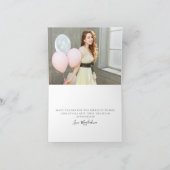 21. Geburtstag Foto Rosa Bow Wildblume geklappt Dankeskarte (Innenseite)