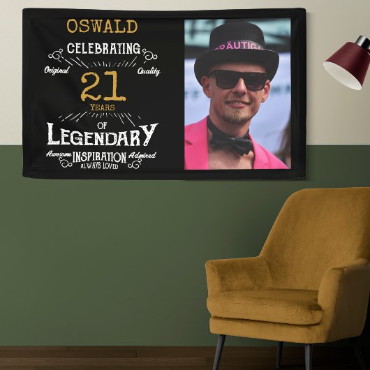 21. Geburtstag Foto Vorlage Legendär Banner