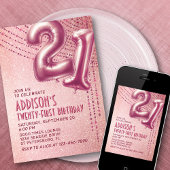21. Geburtstag Frauen Rose Gold Einladung