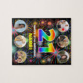 21. Geburtstag: Fun Rainbow #, Individuelle Name + Puzzle (Horizontal)