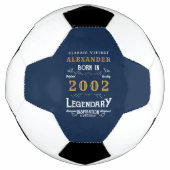 21. Geburtstag Geboren 2002 Monogramm Name Legend Fußball (Vorderseite)