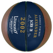21. Geburtstag Geboren 2002 Name Legend Blue Gold Basketball (Vertikal)