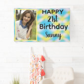 21. Geburtstag Gefärbte Krawatte Eins Foto Banner (Insitu)