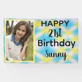 21. Geburtstag Gefärbte Krawatte Eins Foto Banner (Horizontal)