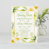 21. Geburtstag: Gelbe und weiße Milch Einladung (Stehend Vorderseite)