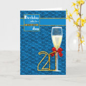 21. Geburtstag - geometrische Geburtstags-Karte Karte (Gelbe Blume)