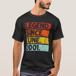 21. Geburtstag Geschenke Legend seit Juni 2001 21  T-Shirt