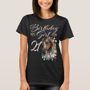 21. Geburtstag Girl Horse Lover 21 Years Old Bday  T-Shirt