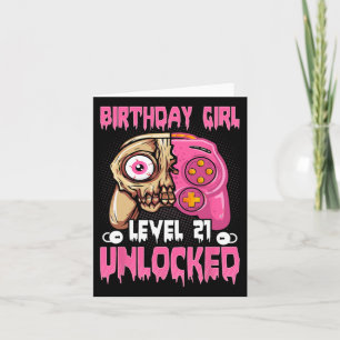 21. Geburtstag Girl Level 21 Entsperrtes Videospie Karte