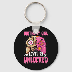 21. Geburtstag Girl Level 21 Entsperrtes Videospie Schlüsselanhänger