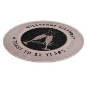 21. Geburtstag Glitzer Champagne Toast Personalisi Schneidebrett (Ecke)