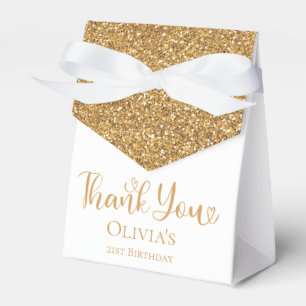21. Geburtstag Gold Glitter Danke Geschenkschachtel