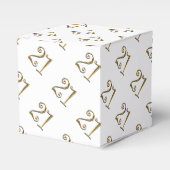 21. Geburtstag Gold weiß elegant Geschenkschachtel (Vorderseite)