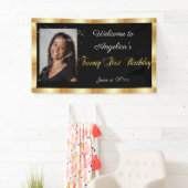 21. Geburtstag, Goldener Glitzer, Sparkasse Banner (Insitu)