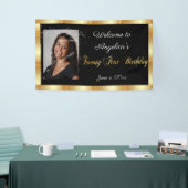 21. Geburtstag, Goldener Glitzer, Sparkasse Banner (Messeveranstaltung)