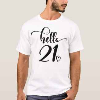 21. Geburtstag Hallo 21 für Frauen 21 Jahre Niedli T-Shirt