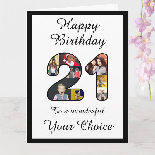 21. Geburtstag Happy 21 Benutzerdefiniertes Foto T Karte (Orchidee)