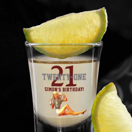 21. Geburtstag Hübsch Blonde 21 Name Schnapsglas