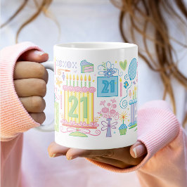 21. Geburtstag Hübsch Girly Floral Jumbo-Tasse