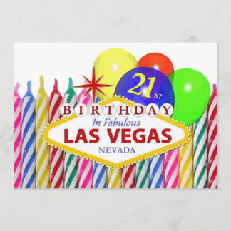 21. Geburtstag in Las Vegas Card Einladung