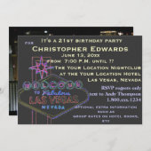 21. Geburtstag in Las Vegas für Männer Einladung (Vorne/Hinten)