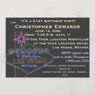21. Geburtstag in Las Vegas für Männer Einladung