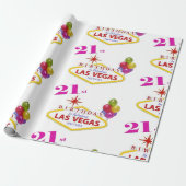 21. Geburtstag in Las Vegas Wrapping Paper Geschenkpapier (Ungerollt)