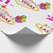 21. Geburtstag in Las Vegas Wrapping Paper Geschenkpapier (Ecke)