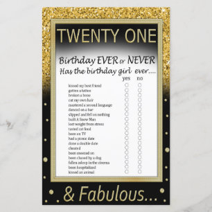 21 Geburtstag je oder nie Spiel