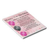 21. Geburtstag - Juristengedicht Notizblock (angewinkelt)