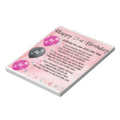 21. Geburtstag - Juristengedicht Notizblock (Rotiert)