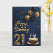 21. Geburtstag Karte (Gelbe Blume)