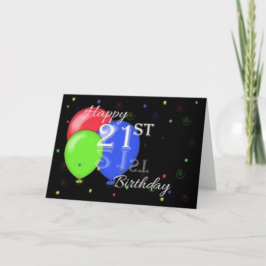21. Geburtstag Karte (Vorderseite)