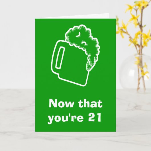 21. Geburtstag Karte (Gelbe Blume)