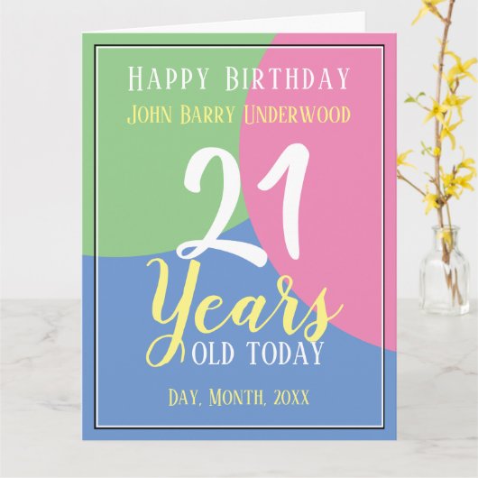 21. Geburtstag Karte (Gelbe Blume)