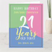 21. Geburtstag Karte (Vorderseite)