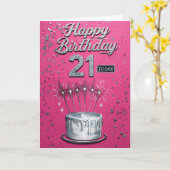 21. Geburtstag Karte (Gelbe Blume)