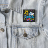 21. Geburtstag Kreuzfahrt B-Day Party Square Button (Beispiel)
