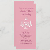 21. Geburtstag Kronleuchter Einladung (pink) (Vorne/Hinten)