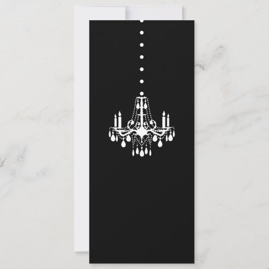 21. Geburtstag Kronleuchter Einladung (schwarz) (Rückseite)
