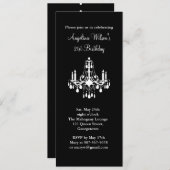 21. Geburtstag Kronleuchter Einladung (schwarz) (Vorne/Hinten)