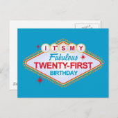 21. Geburtstag Las Vegass Ankündigungspostkarte (Vorne/Hinten)