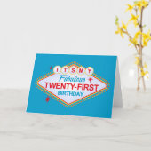 21. Geburtstag Las Vegass Karte (Gelbe Blume)
