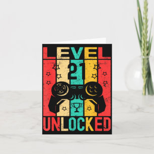 21. Geburtstag Level 21 Freigeschaltet Gamer Lusti Karte