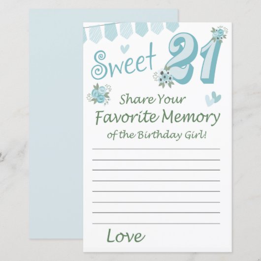 21. Geburtstag Lieblingsgedächtnis des Geburtstags (Vorne/Hinten)