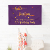 21. Geburtstag lila Gold Hallo 22 Banner (Insitu)